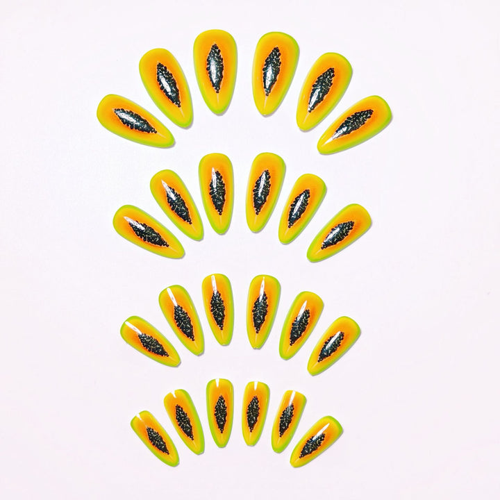 Creative Papaya-Inspired Nail Art Bowlift