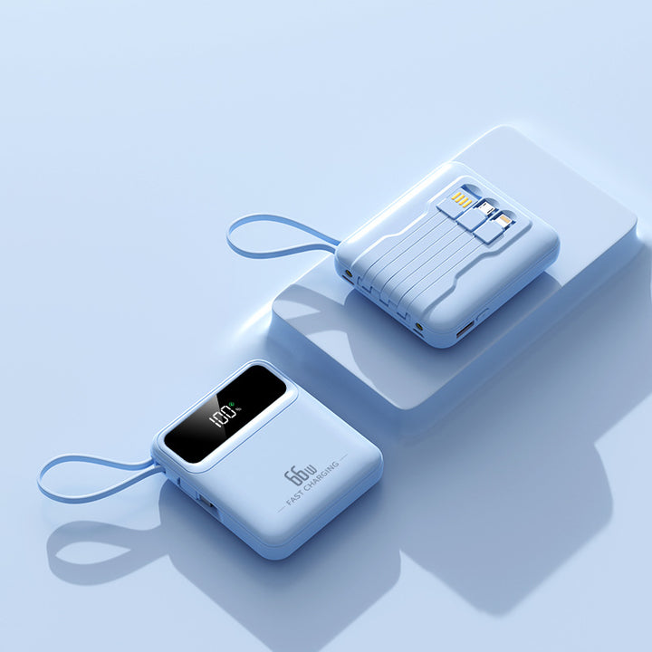 Compact power bank with fast charging function and digital charging status Bowlift