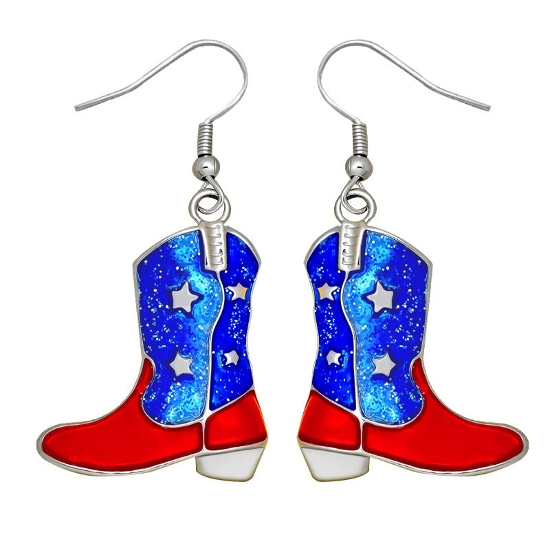 Women's earrings in flip-flop design with crystal embellishment and enamel flag motif Bowlift
