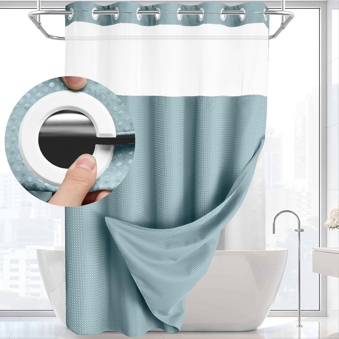 Textured Weave Shower Curtain Bowlift