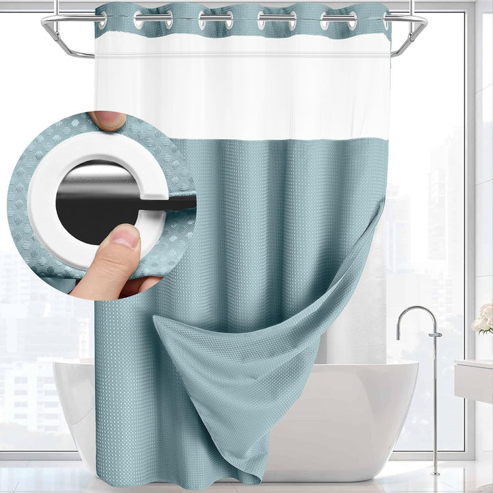 Textured Weave Shower Curtain Bowlift