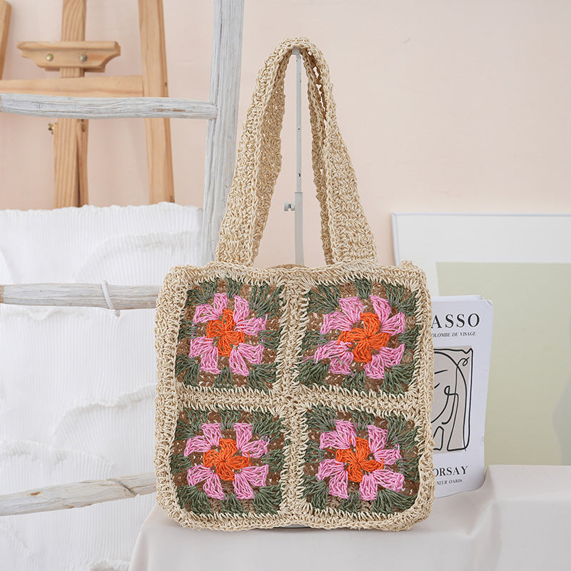 Handcrafted crochet bag with floral patterns Bowlift