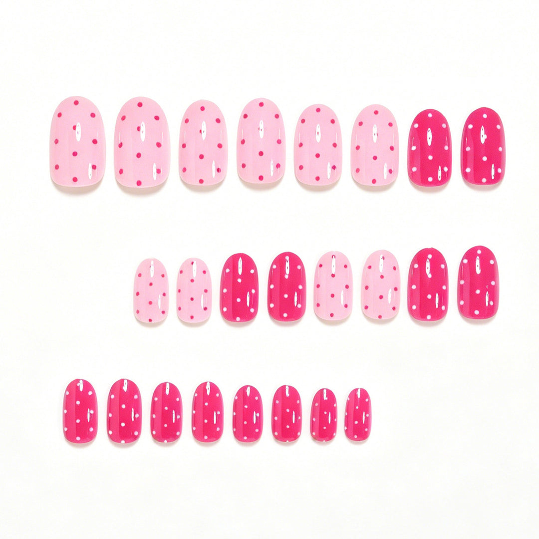 Artistic Polka Dot Press-On Nails Bowlift