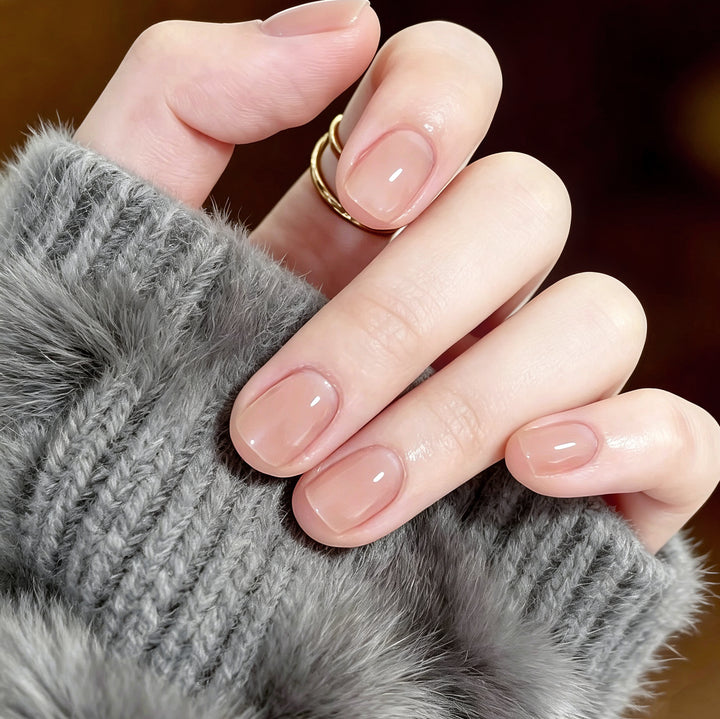 Glossy Natural Press-On Nail Set