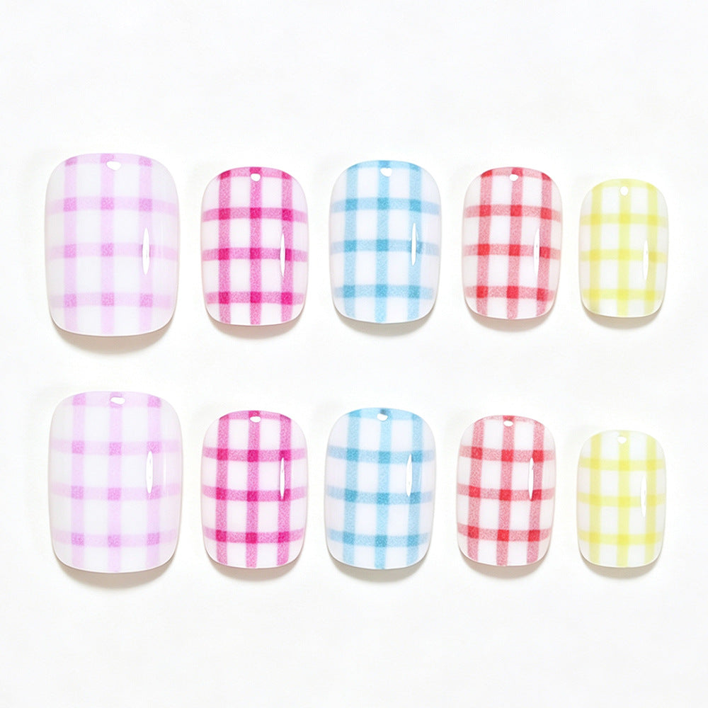 Gingham Pattern Nail Art Wraps Bowlift