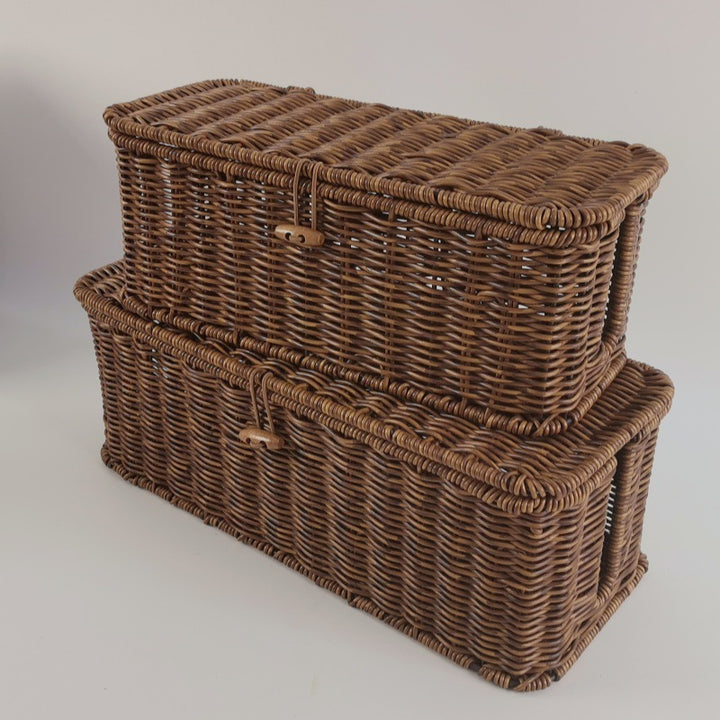 Handcrafted Wicker Storage Bins Bowlift