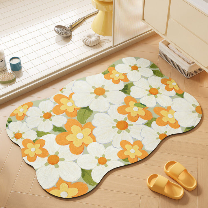 Floral-Themed Soft Bath Mat