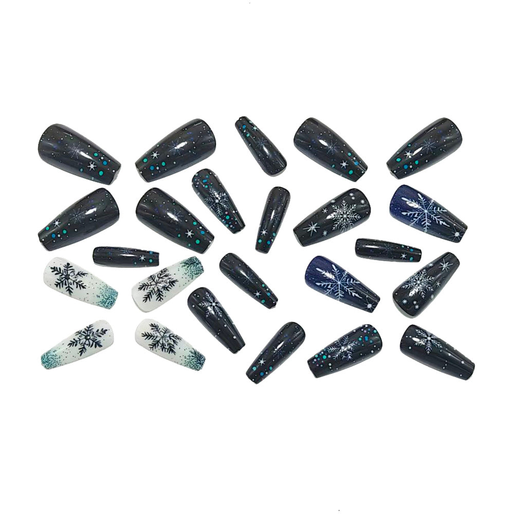 Artificial nails with winter snowflake design Bowlift