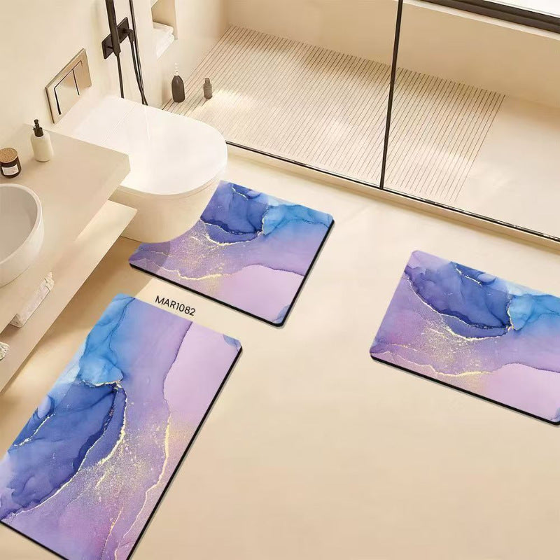 Abstract Marble Design Bath Mat