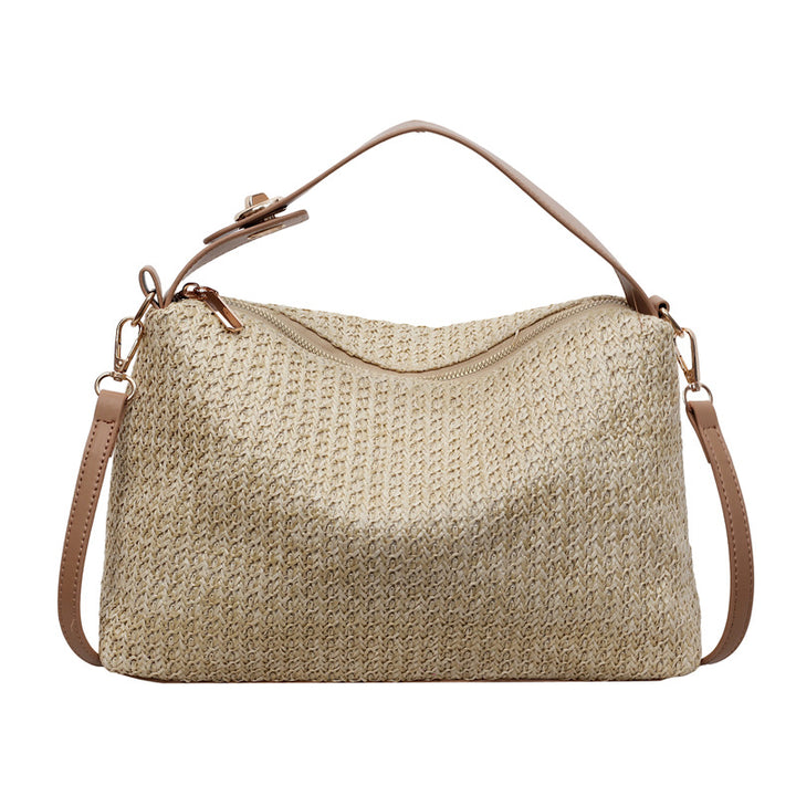 Elegant Straw Bag with Removable Shoulder Strap Bowlift
