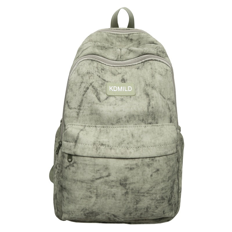 Lightweight Textured Canvas School Backpack Bowlift