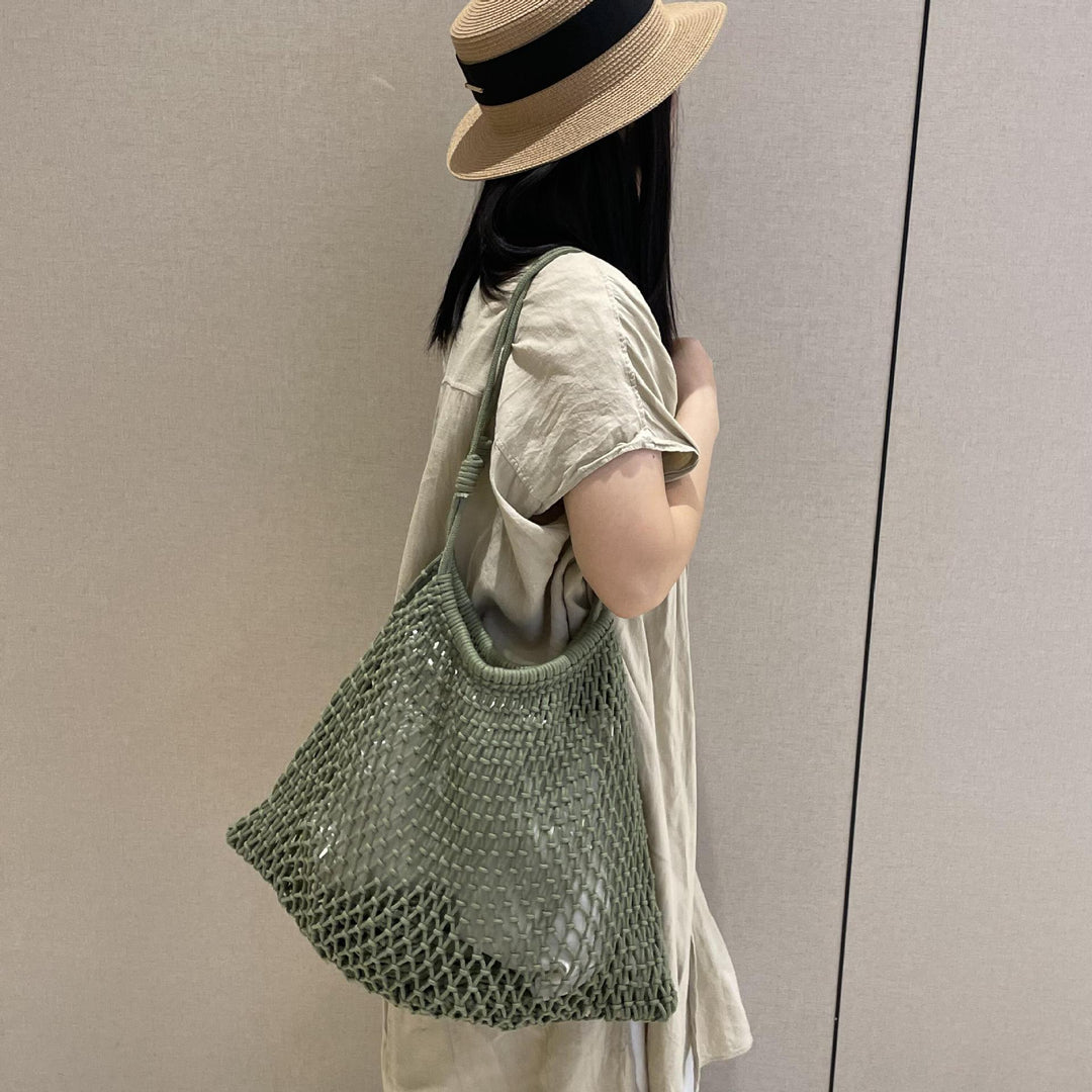 Hand-knotted shopping net bag Bowlift