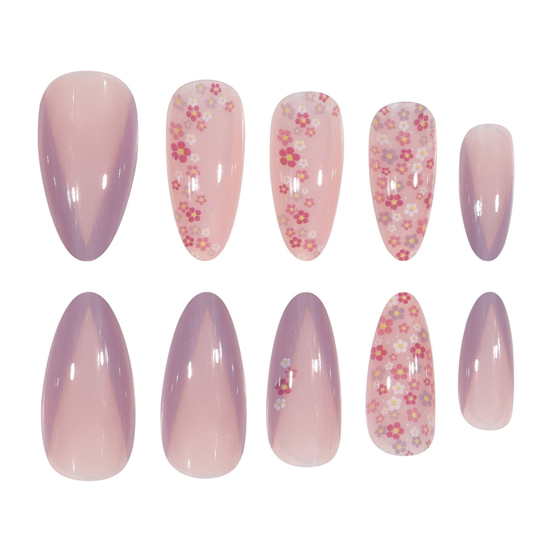 Floral Design Stiletto Press-On Nails Bowlift 1789086021