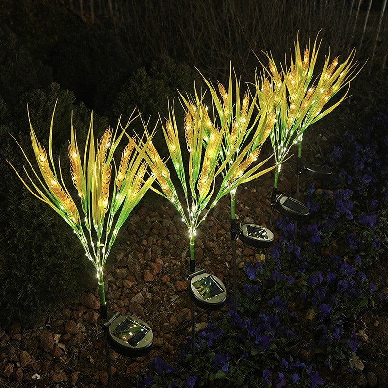 Solar Ornamental Grass Stake Lights With Warm White LED Accents Bowlift