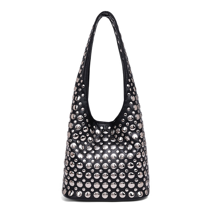 Studded Leather Shoulder Bag Bowlift