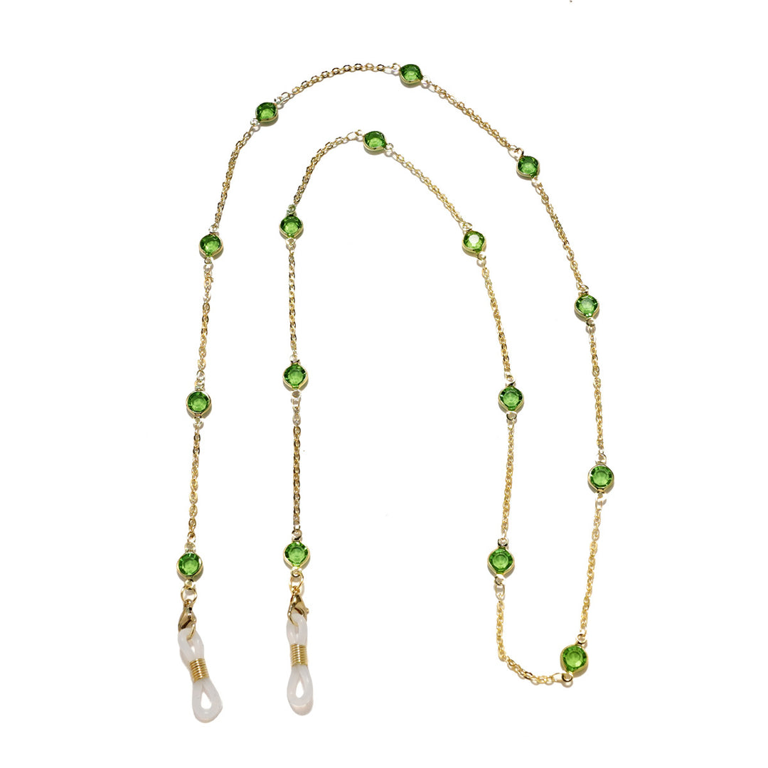 Elegant Crystal-Embellished Eyewear Chain Bowlift