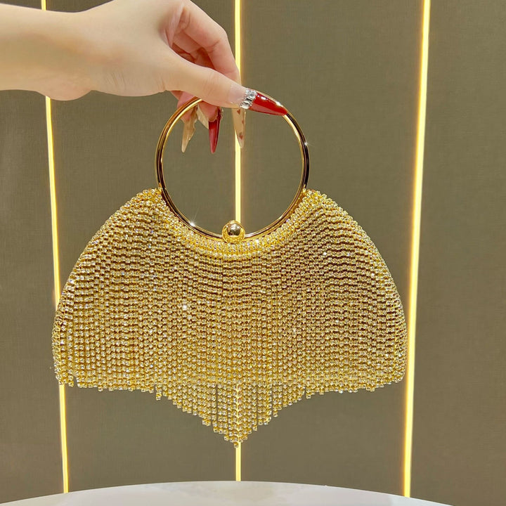 Crystal-Studded Decorative Evening Handbag
