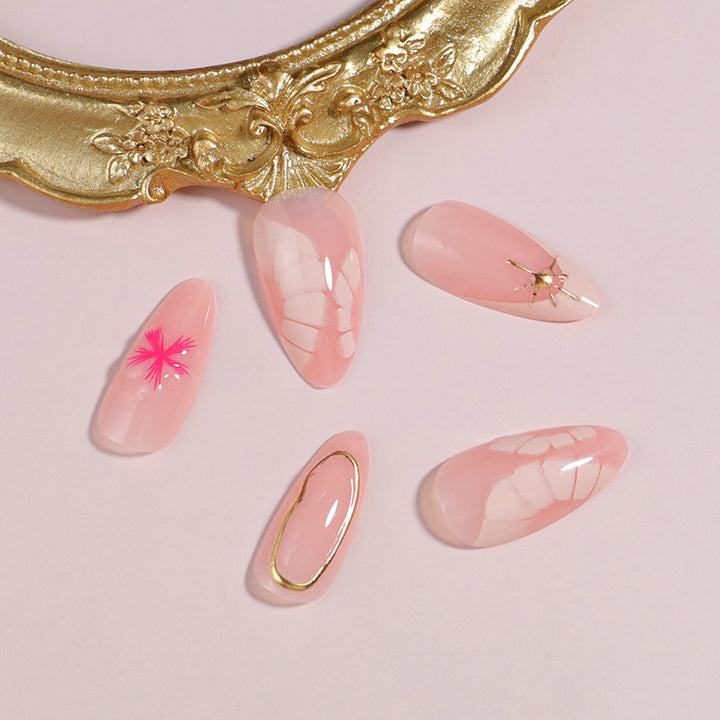 Elegant Floral Design Press-On Nails Set Bowlift