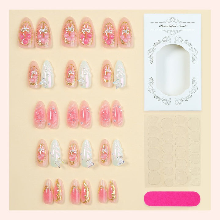 Art nail set with sparkling flowers and decadent accents Bowlift