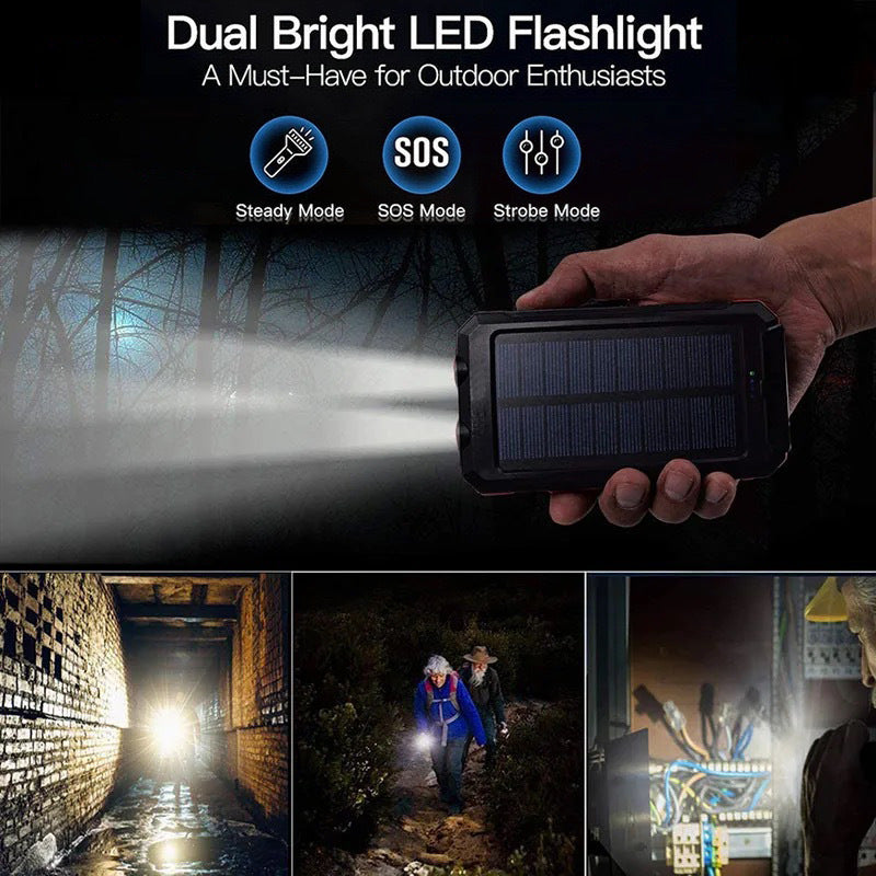 Solar-powered power bank with robust design and integrated fast charging function Bowlift