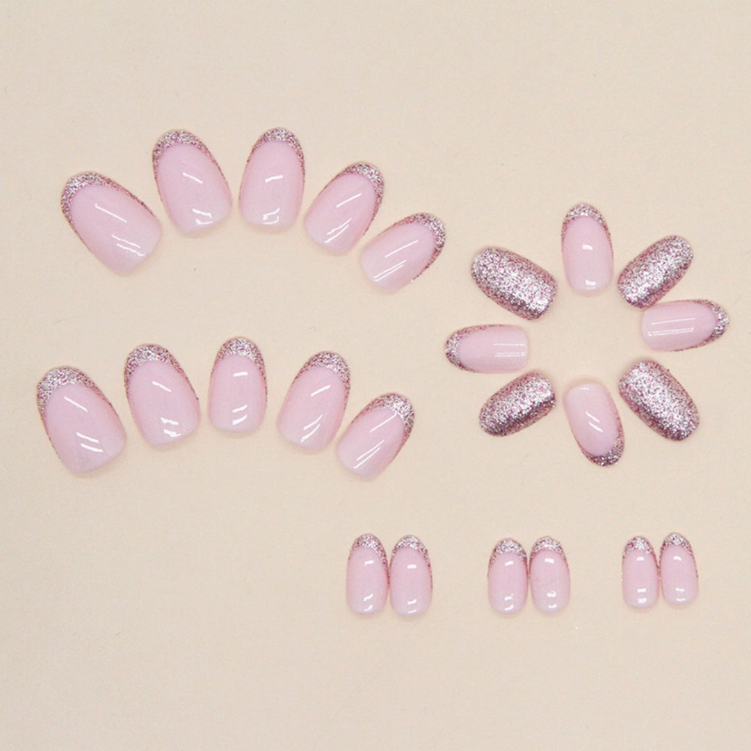 Glittery French Tip Nail Extensions Bowlift