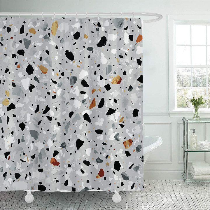 Stylish Terrazzo Print Shower Curtain Bowlift
