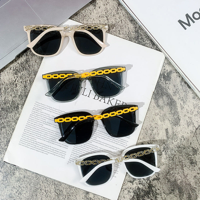Women's extra-large sunglasses with fashionable chain frame Bowlift