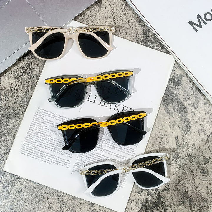 Women's extra-large sunglasses with fashionable chain frame Bowlift
