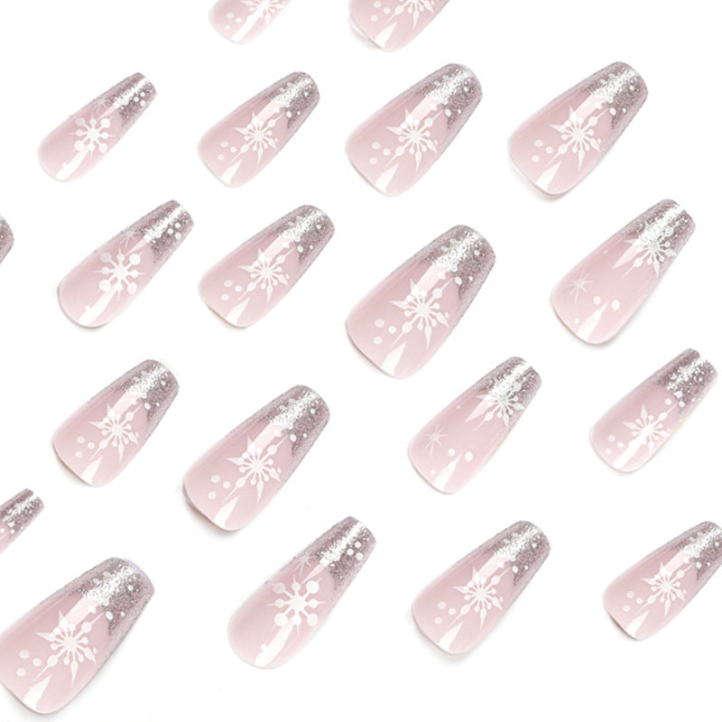 Glittering artificial acrylic nails with Christmas motifs Bowlift