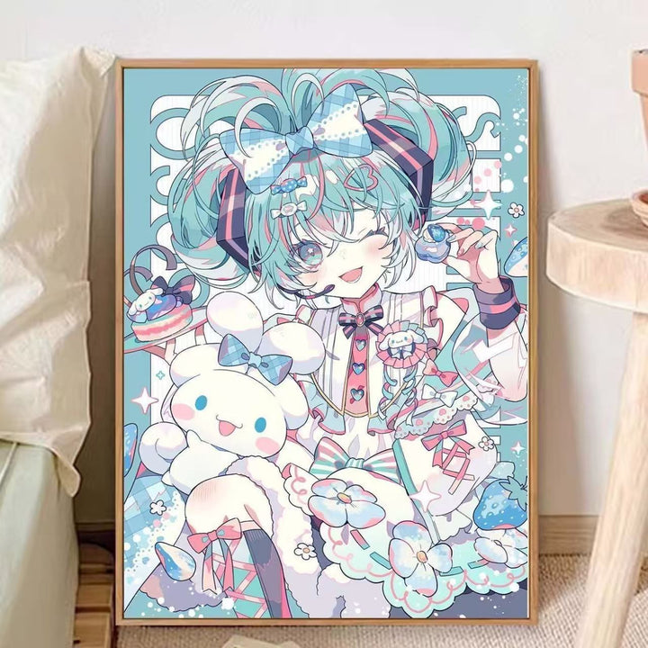 Whimsical Anime-Inspired Canvas Art Print Bowlift