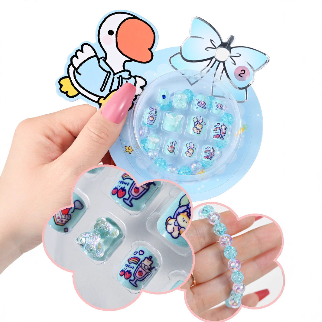 Cute Cartoon-Themed Press-On Nail Set Bowlift