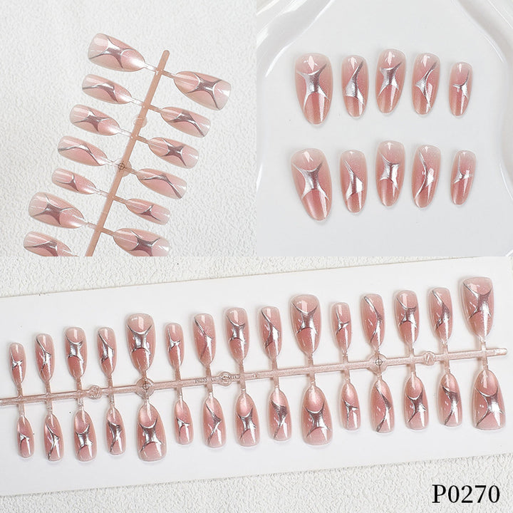 Elegant Artistic Press-On Nail Tips Bowlift
