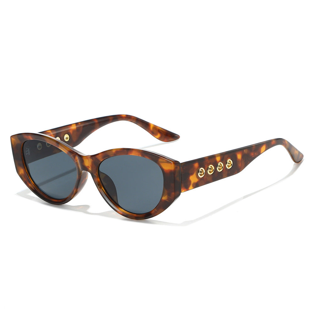 Cat-Eye Sunglasses with Decorative Gold Accents Bowlift
