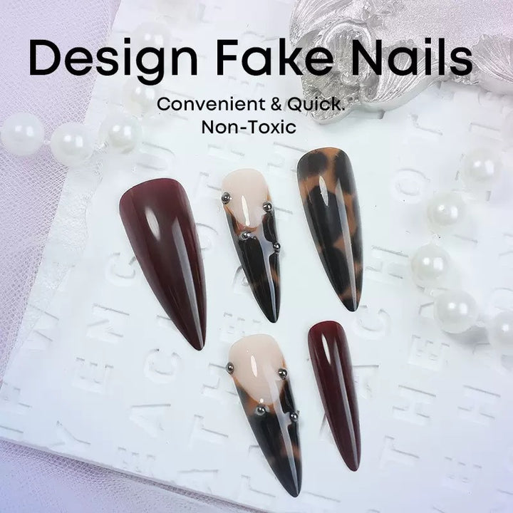 Artificial nail set with elegant tips and tasteful accents Bowlift