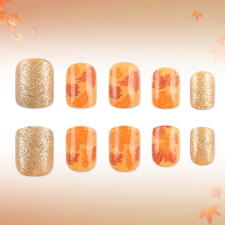 Autumn Leaf Press-On Nail Art Bowlift