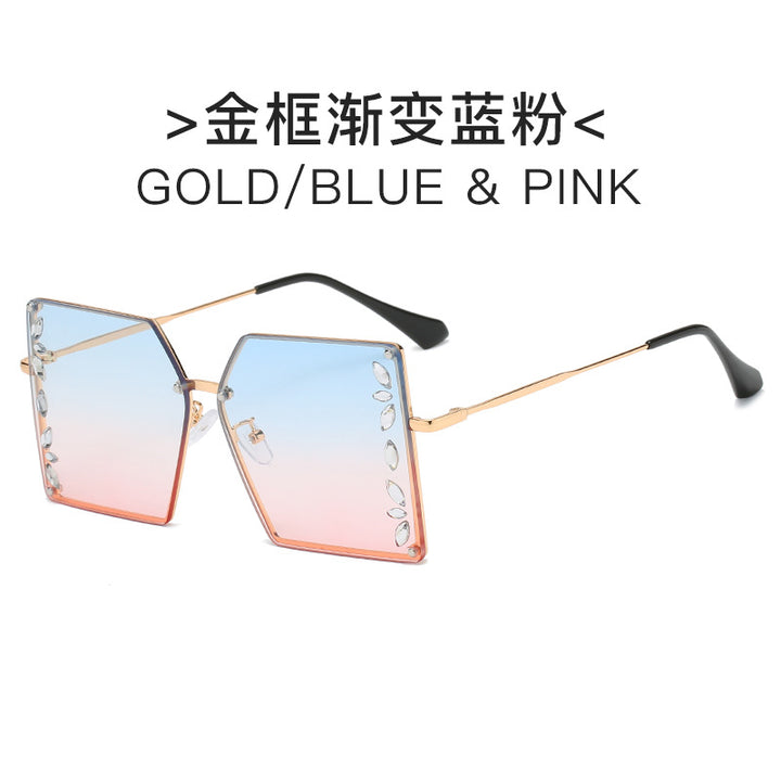 Women's futuristic sunglasses with striking hexagonal frame and high-quality glitter accents Bowlift