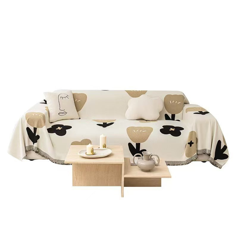 Floral Print Decorative Throw Blanket