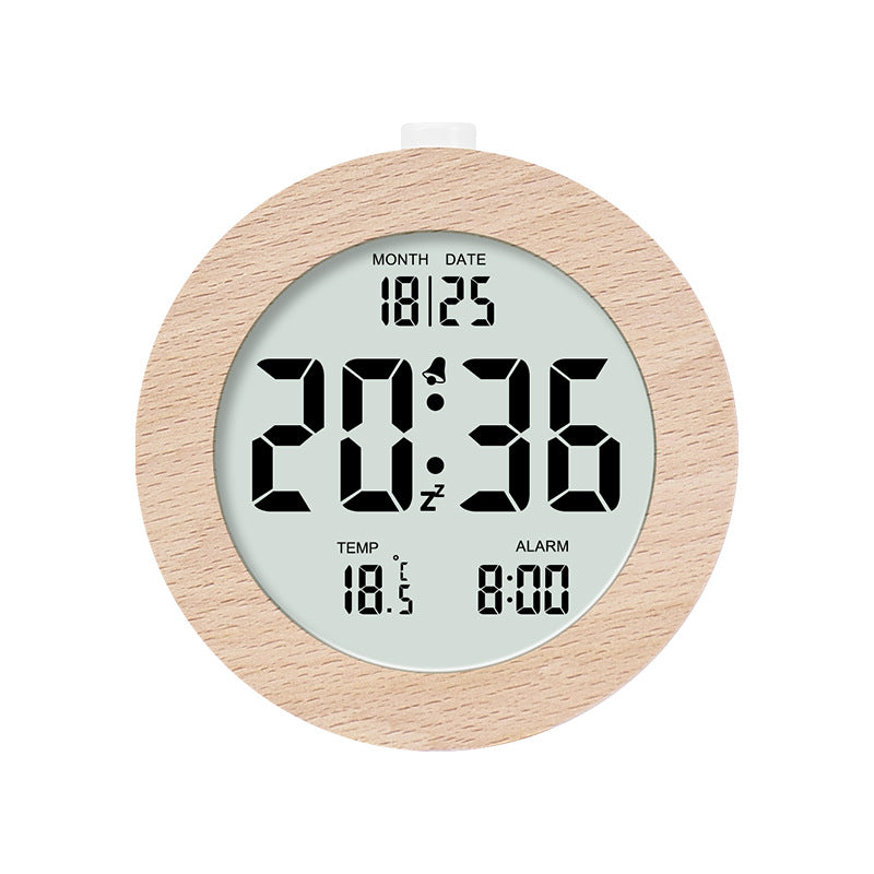 Digital wood alarm clock with temperature display Bowlift
