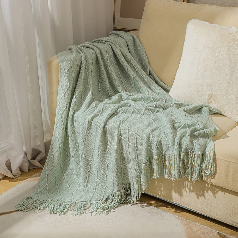 Women’s knitted blanket with textured wave pattern Bowlift