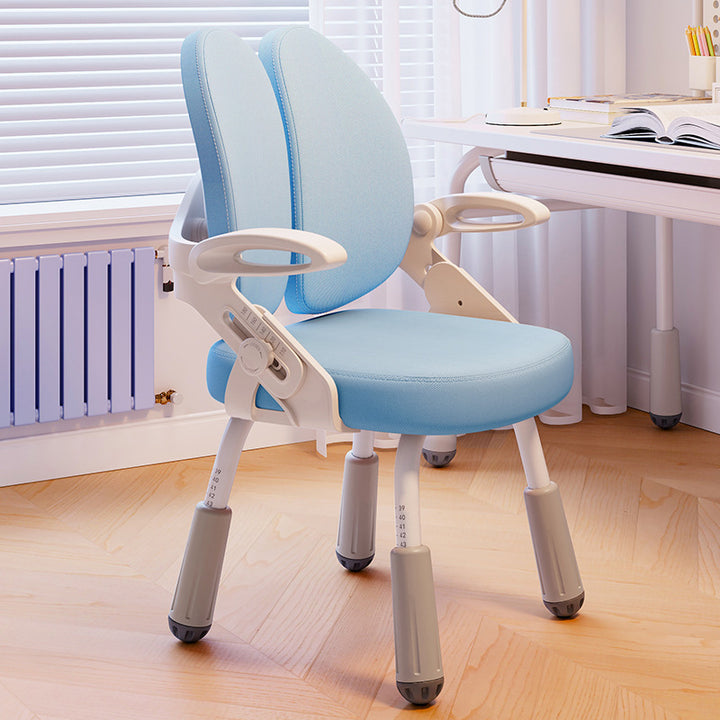 Ergonomic children's chair with adjustable seat height and double backrest Bowlift