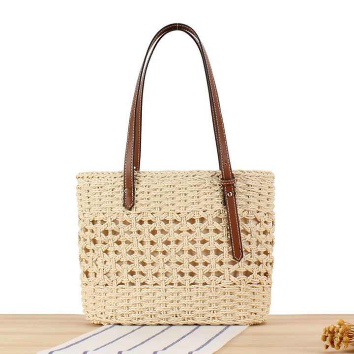Handbag Made of Handwoven Braid with Sturdy Leather Handles Bowlift