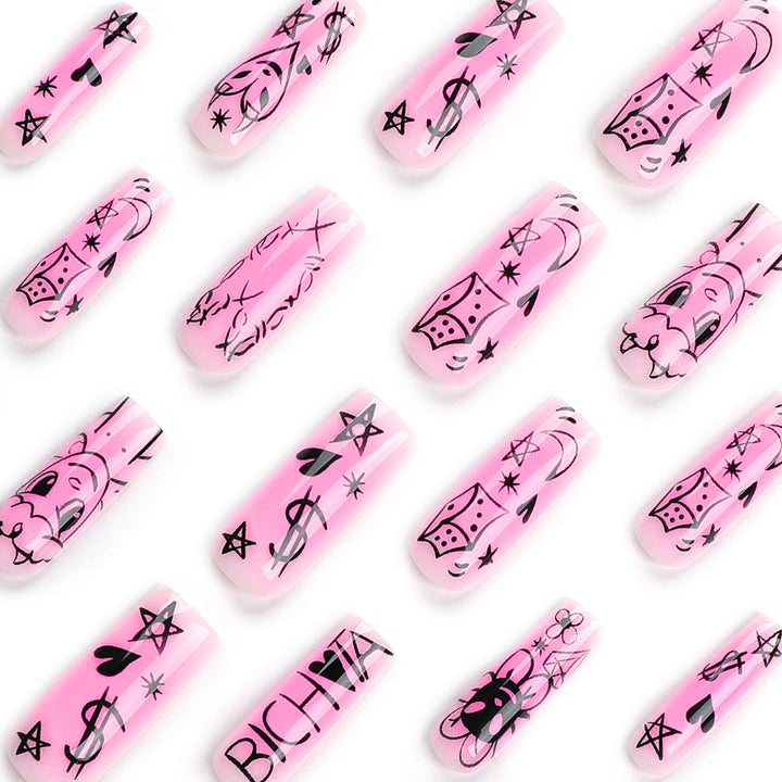 Artificial artificial nails with playful design Bowlift