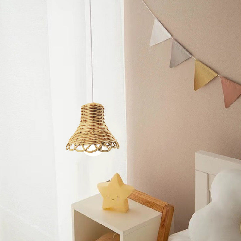 Handmade hanging lamp made of natural material Bowlift