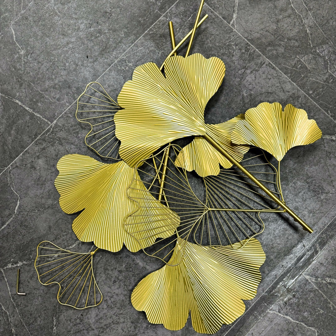 Decorative Metal Ginkgo Wall Sculpture Bowlift