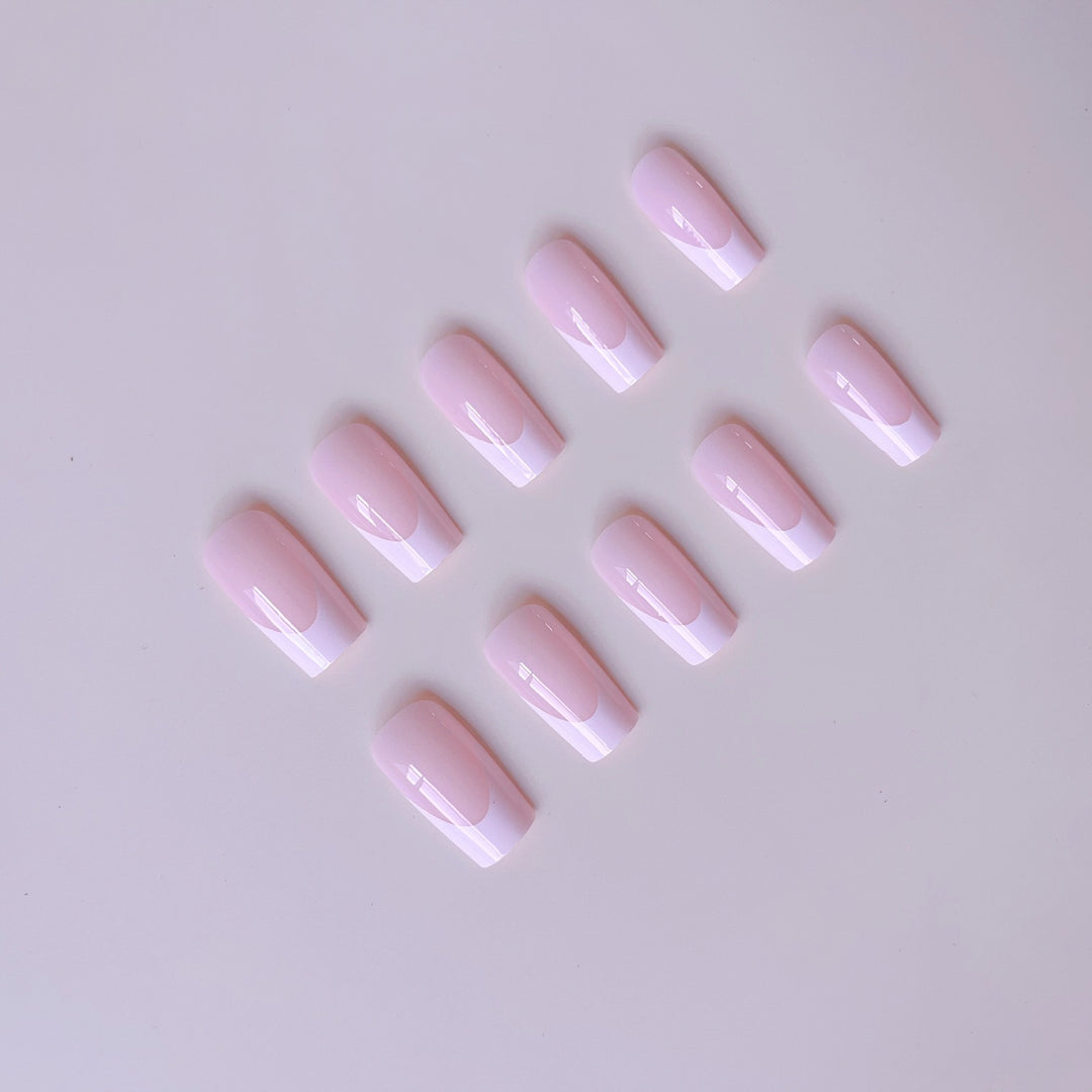 Acrylic nail set with modern French design and revitalizing accents Bowlift