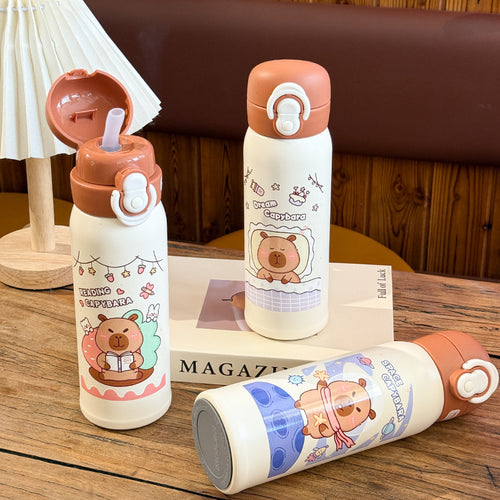 Ladies Insulated Drinking Bottle with Colorfully Designed Animal Motif Bowlift