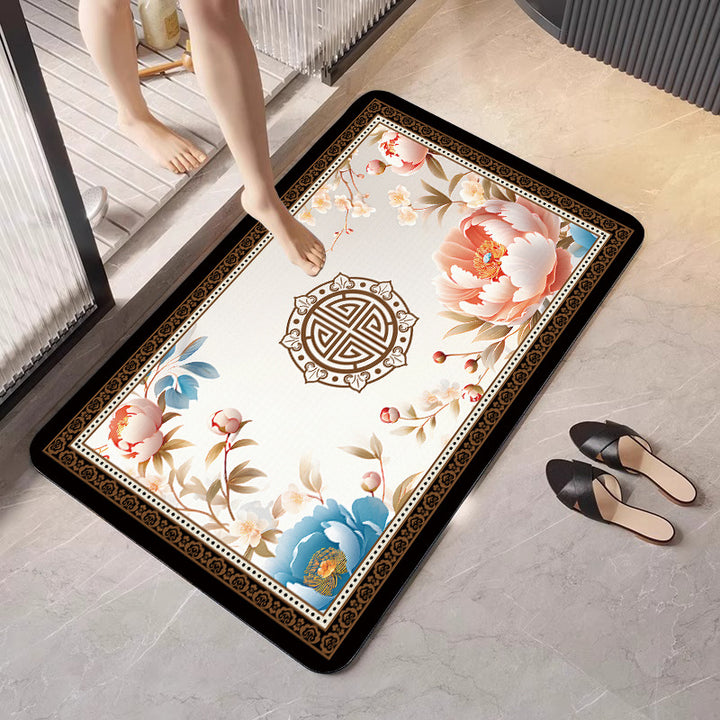 Elegant Geometric Bathroom Mat Bowlift