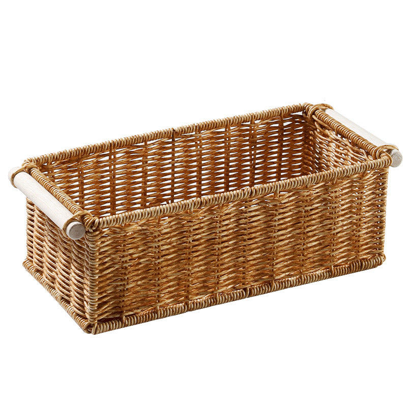 Unisex Rectangular Basket made of woven natural material Bowlift