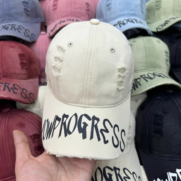 Women's Distressed Cotton Baseball Cap Bowlift 1784188446