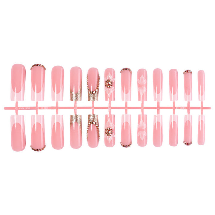 Nail Art Set with elegant glitter and flower pattern Bowlift
